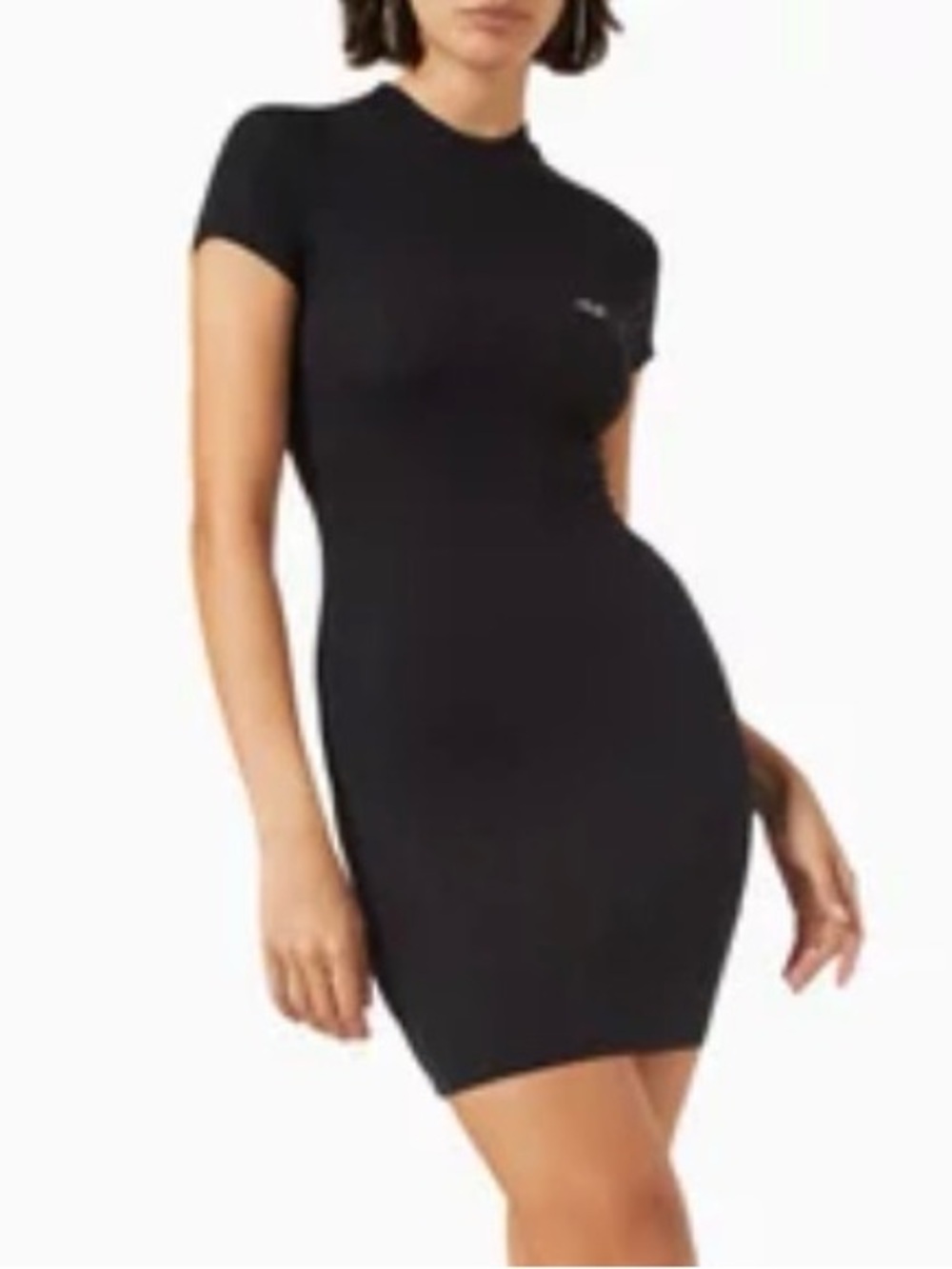 Kith Black Short Sleeve Bodycon Mini Dress #108